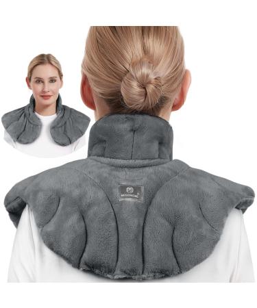 MEISENHOME Microwavable Heating Pad for Neck and Shoulders for Pain Relief, Weighted Microwave Heated Neck Wrap Warmer with Moist Heat, Hot & Cold Compress, Gray Grey - Buy Online on GoSupps.com
