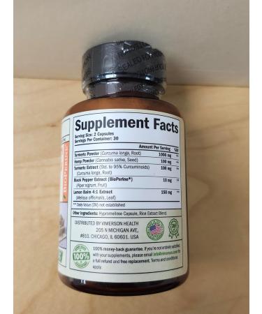 Boswellia Turmeric Curcumin Supplement with Hemp Seeds & Lemon Balm Extract Joint Health & Mobility with Black Pepper for Absorption Natural Joint Supplement - Buy Online on GoSupps.com