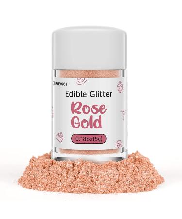 Edible Glitter Cake Glitter Drink Glitter Edible Dust  Edible Sparkles for Food Cupcakes Cookies Candy Sugar Pops Kosher Halal Certified Food Grade Coloring for Wines Cocktails Champagne Beverages - Rose Gold 1-Rose Gold - Buy Online on GoSupps.com