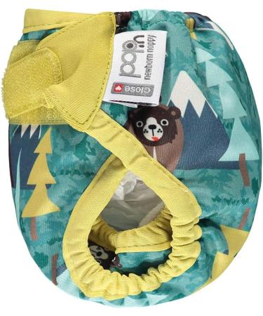 Close Pop-in Premium Bamboo Newborn Cloth Nappy - Soft & Absorbent Reusable - Bear Print - Aplix Fastener - Buy Online on GoSupps.com