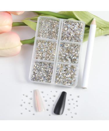 Beadsland 7200PCS Flatback Rhinestones - Clear Nail Gemstones Mixed Sizes SS3-SS10 with Wax Pen Kit | Crafting Essentials - Buy Online on GoSupps.com