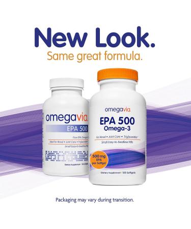 OmegaVia EPA 500 Pure Omega-3 - 120 Capsules for Heart Health - Buy Online on GoSupps.com