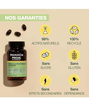 Pranar m - Aromaboost Focus - Food Supplement- Improves Memory and Concentration - Ginkgo - Ginseng - Vitamins B9 B12 - Lavender Leaf Sage Essential Oil - 60 Capsules - Buy Online on GoSupps.com
