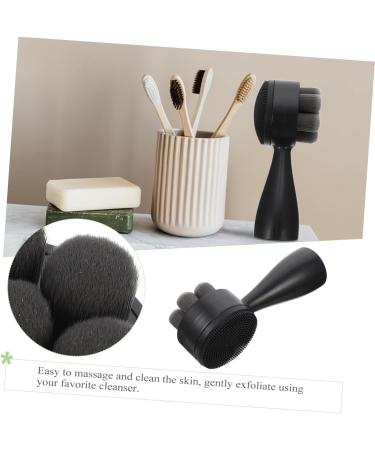 FRCOLOR Face Brush Face Scrubber Manual Facial Brush Facial Brush Tool Exfoliating Facial Brush Handle Face Exfoliator Facial Cleansing Tool Soft Facial Scrubber Face Wash Tool Black 12.5X5X5CM - Buy Online on GoSupps.com