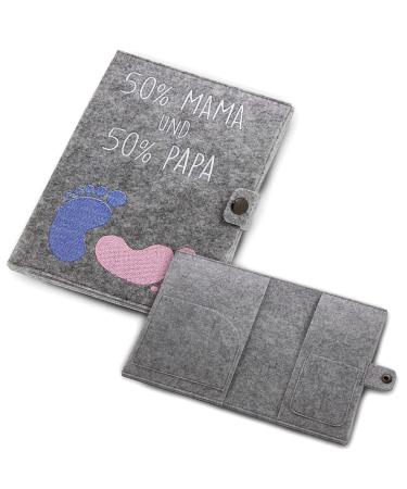 Cozy Raccoon Mutterpass Cover - Felt 50% Mom & Dad | Made in Germany | Personal Gift for Pregnant Moms | Indoor Pockets for Insurance & Ultrasound Images - Buy Online on GoSupps.com