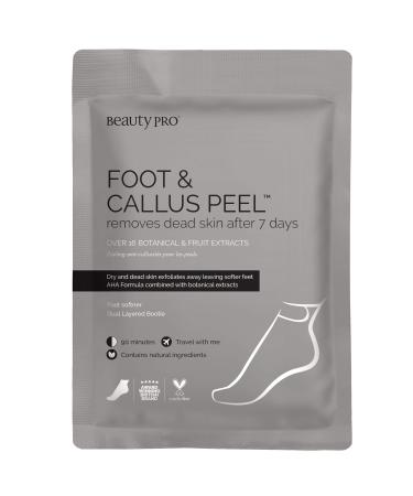 BEAUTYPRO FOOT & CALLUS PEEL With 16 Natural Plant Botanicals | Vegan Foot Peel Mask for Baby Soft Feet | Cracked Heel Repair | Exfoliating Socks | Foot Mask Peel |