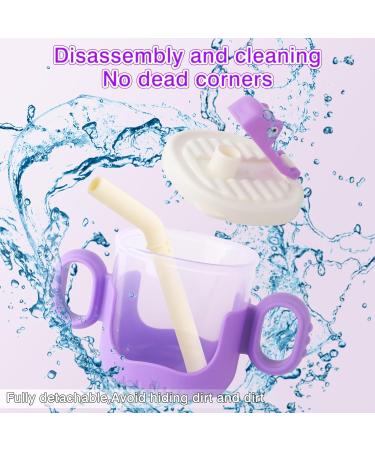 Nohlerlife Baby Training Cup with Lid and Straw - 300ml Purple Sippy Cup | Spill-Proof, Leak-Proof Soft Silicone Spout Cup - Buy Online on GoSupps.com