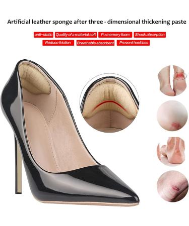 Heel Pads for Shoes - Cushions & Grips for Pain Relief | 4 Pairs Beige Heel Cushion Inserts for Men & Women - Buy Online on GoSupps.com