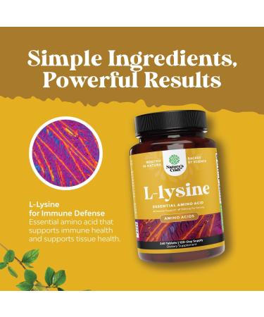 L Lysine 1000mg - Essential Amino Acids for Eye Health Immune Support & Muscle Growth - 240 Vegetarian Tablets - Buy Online on GoSupps.com