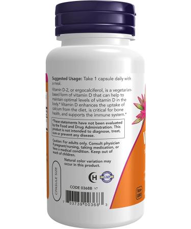 Now Foods Vitamin D High Potency 1000 IU - 120 Veg Capsules for Immune Support - Buy Online on GoSupps.com