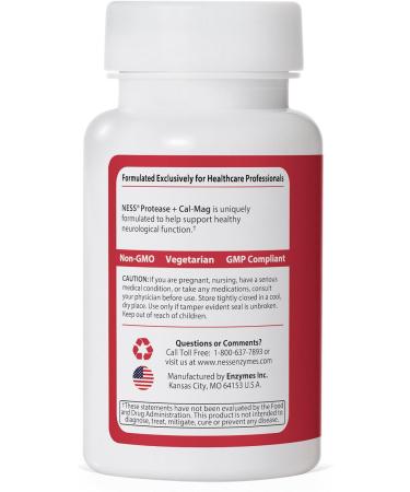 NESS Enzymes Protease with Cal-Mag 419 90 caps - Digestive Support Supplement - Buy Online on GoSupps.com