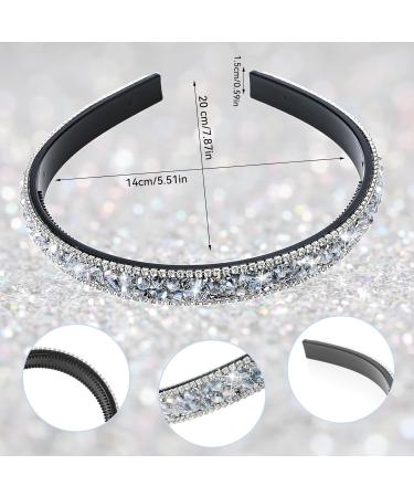Tyqour 1 Piece Sparkling Crystal Hair Bands Skinny Headbands Non-Slip Rhinestone Headband Women Glitter Wedding Birthday Holiday Hair Accessories for Women Girls Gifts - Buy Online on GoSupps.com