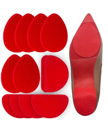 Red Non-Slip Shoe Pads Compatible with Christian Louboutin High Heels Adhesive Shoe Grips Sole Protectors for High Heels Compatible with Louboutin Shoes (Red 6pairs)