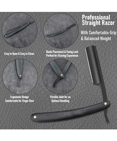 Professional Straight Edge Barber Razor - Premium Stainless Steel Shaver for Men | Home & Salon Grooming (NO.179 - Buy Online on GoSupps.com