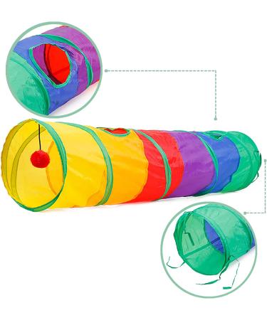 PAOPO 2-Way Collapsible Cat Tunnel Toy with Peek Hole and Ball - Interactive Cat Tube for Indoor Cats, Kittens, and Puppies - Perfect for Play and Chase - Buy Online on GoSupps.com
