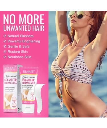 Intimate/Private Hair Removal Cream Painless and Flawless Hair Removal Cream for Unwanted Hair on Arms Underarms Legs Chests Private Parts and Bikini Area For Men Women 60g (For Women) - Buy Online on GoSupps.com