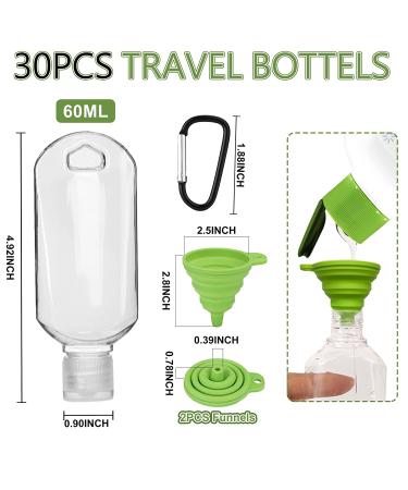 30Pcs Travel Bottles with Keychain - 2.03oz/60ml Empty Hand Sanitizer Bulk Set - Portable Leakproof Refillable Squeeze Bottles - Flip Cap Party Favors - Buy Online on GoSupps.com