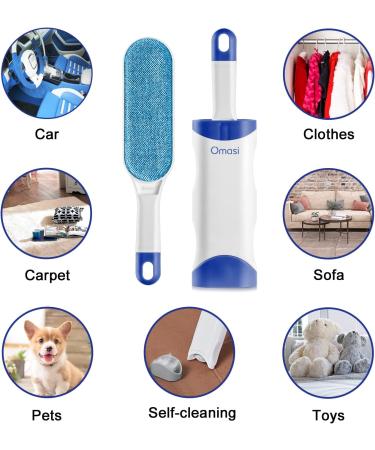 Grandma's Lint Brush - Self-Cleaning Double-Sided Pet Fur Removal Tool | Perfect for Furniture & Carpets - Dark Blue - Buy Online on GoSupps.com