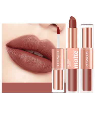 KUAILEGO UNIQUE 2 In 1 Matte Lipstick & Liquid Lipstick  Nude  Splendid Matte Double-Ended Lip Gloss And Lipstick  Long Lasting Waterproof Velvet Lip Gloss (L09)