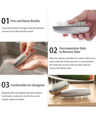 Beomeen 2-Pack Stainless Steel Nail Brushes - Non-Slip Fingernail & Toenail Cleaner for Pedicure Kitchen & Mechanics - Buy Online on GoSupps.com