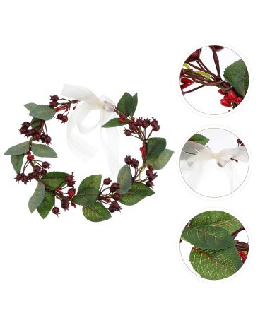 Lurrose Red Floral Crown Headband - Artificial Berry Wreath for Weddings Festivals & Parties - Buy Online on GoSupps.com