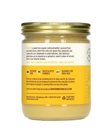 Banyan Botanicals Organic Grass-Fed Ghee 13.4 oz - Non-GMO Gluten-Free Cooking & Baking Oil Alternative - Buy Online on GoSupps.com