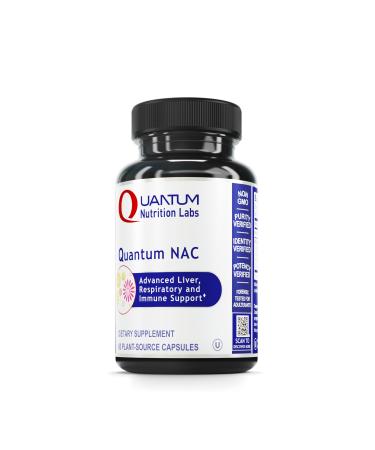 Quantum Nutrition Labs NAC - N-Acetyl-L-Cysteine Liver & Immune Support NAC Supplement N-Acetyl Cysteine 300mg NAC Per Capsule - 60 Vegetarian Capsules