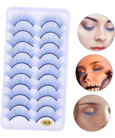 Didiseaon 10 Pairs Fake Eyelashes Blue False Eyelashes Long Fluffy Eyelashes Halloween False Eyelashes Cosmetic Supplies Permanent False Eyelashes Dollsthetic Lashes Fiber Soft - Buy Online on GoSupps.com