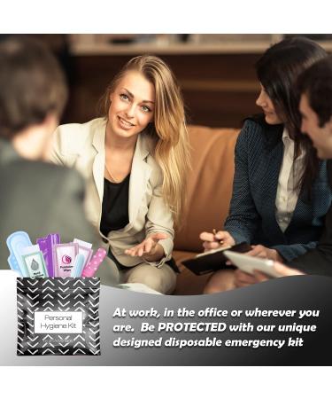 Black Treads Style Menstrual Kit All-in-One 100 Pack | Convenience on The Go | Period Kit Pack for Travelling or just When You re Out | Individually Wrapped Feminine Hygiene Products - Buy Online on GoSupps.com