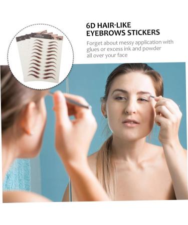 OHPHCALL 12 Sheets Brow Stickers False Eyebrows Cosmetics Temporary Eyebrows Makeup Stickers 21x14.8cmx3pcs Brownx3pcs - Buy Online on GoSupps.com