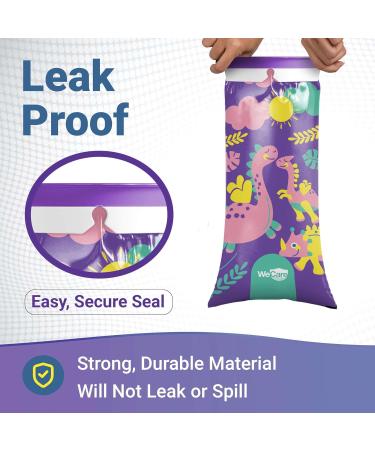 Kids Vomit Bags - Disposable 5 Pack with Cute Dinosaur Print | Leak Proof Self Sealing Emesis Bags for Motion Sickness | Ideal for Travel | Individually Wrapped - Buy Online on GoSupps.com