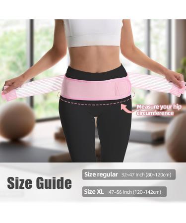 SI Joint Sacroiliac Belt for Pain Relief - Sciatica & Lower Back Support for Women & Men | Elastic Lumbar Pelvic Brace (Pink - Buy Online on GoSupps.com