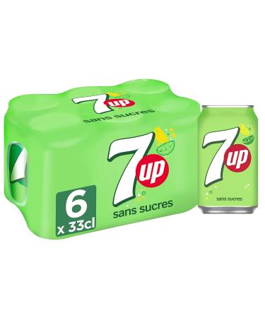 7UP Free Sans Sucres Citron & Citron Vert Canette 6 x 33 cl