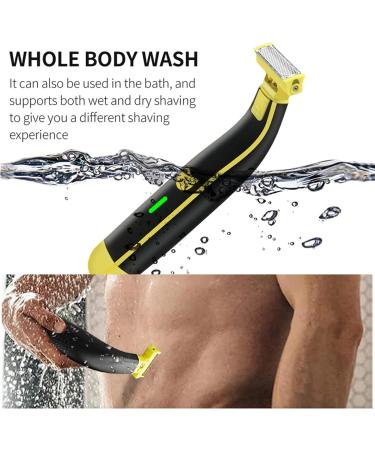Wet and Dry Shaver for Men Men's Electric Shaver Waterproof Mens Rotary Facial Shaver Body Groomer Shaver Electric Beard Trimmer and Shaver with 4 Interchangeable Cutter Heads with Cleaning Brush - Buy Online on GoSupps.com
