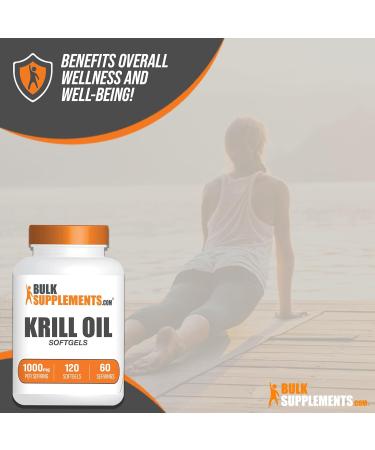 BulkSupplements Krill Oil 1000mg - 120 Softgels | High-Quality Omega-3 Supplement - Buy Online on GoSupps.com
