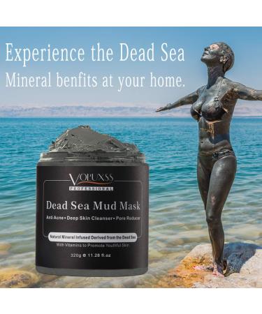 Dead Sea Mud Mask for Face & Body - Deep Cleansing Acne Treatment Pore Minimizer Natural Charcoal Blackheads Remover - 11.28fl.oz Spa Clay Facial Mask for Men & Women - Buy Online on GoSupps.com
