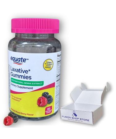 Laxative Gummies with Natural Senna Extract- Mixed Berry Flavor for Occasional Constipation Relief 60 Count Boxed by Fusion Shop Store