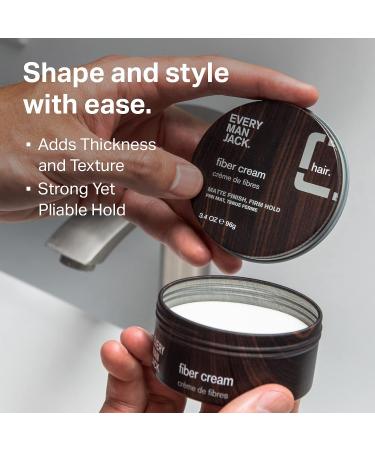 Every Man Jack Hair Styling Fiber Cream for Men - Medium Hold, Matte Finish, Non-Greasy - 3.4oz (2 Pack) - Buy Online on GoSupps.com