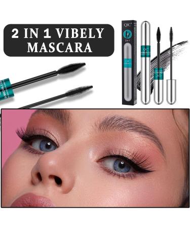 2Pcs 2 in 1 Lash Cosmetics Mascara 5x Longer Waterproof Mascara Natural Liquid Eyelash Mascara No Clumping 4d Silk Fiber Mascara Makeup - Buy Online on GoSupps.com