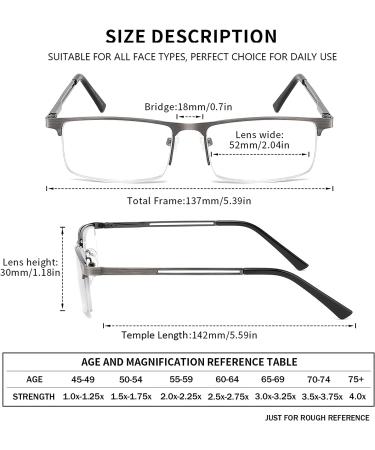 HOTJOJO 3 Pack Blue Light Blocking Reading Glasses for Men - Metal Frame Rectangle Computer Readers - 3 Colors, +1.50 Magnification (Black Gold Metalgun) - 3 Pack - Buy Online on GoSupps.com
