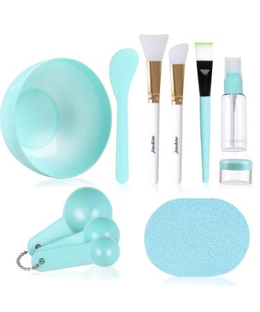 Face Mask Mixing Bowl Set, Facial Mask Mixing Tool Kit with Plastic Mask Bowl Silicone Mask Brushes Measuring Cup Stick Spatulas Facial Sponge (10PCS)