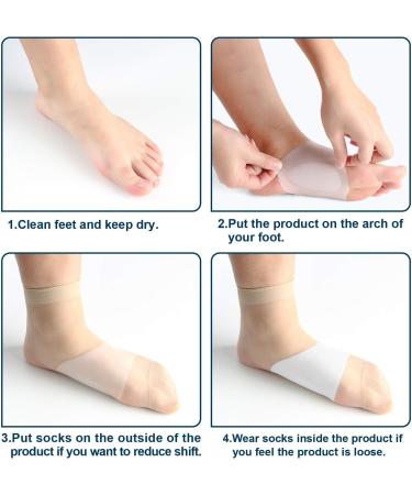 Arch Support Gel Pads for Plantar Fasciitis & Flat Feet | Pain Relief Sleeves for Men & Women - Sizes 34-39 - Buy Online on GoSupps.com