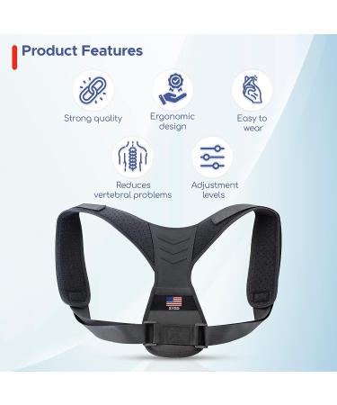 Posture Corrector for Men and Women | Upper Back Brace for Clavicle Support | Relieve Neck & Back Pain | Improve Posture | Adjustable Universal Size - Buy Online on GoSupps.com
