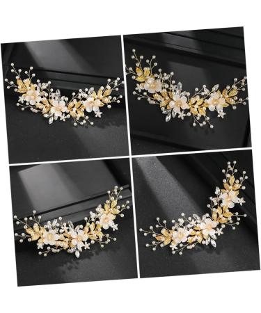 DOITOOL Rhinestone Pearl Hair Comb Pearl Hair Clips Crystal Hair Clips Floral Hair Accessories Wedding Hair Clips Womens Hair Accessories Tiara Hair up Bride European and American White - Buy Online on GoSupps.com