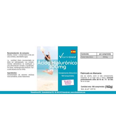 Hyaluronic Acid 300mg - Vegan - 180 Tablets - High Dose | Vitamintrend  - Buy Online on GoSupps.com