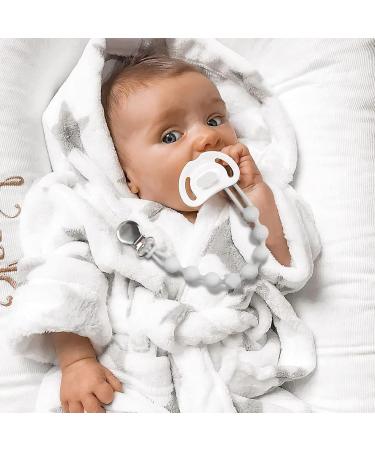 Kowlone Dummy Clips Boys Girls Silicone Soother Pacifier Chain Flexible Binky Holder Set with Texture for Teething Baby Unisex Newborn Dummies 1-Piece Design(Pastel Blue Glacier Grey) A: Pastel Blue Glacier Grey - Buy Online on GoSupps.com