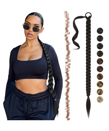 Feshfen braid extensions ponytail extension with hair tie 75 cm from black long ponytail braided art hair hair extension braids ponytail extension braid hair part for women