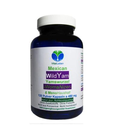 Yams root Mexican Wild Yam 120 capsules for menstruation menstruation hormonal balance mood swings - pure nature.Not highly dosed!Without additives.26920-120 120 pieces (1 Pack)