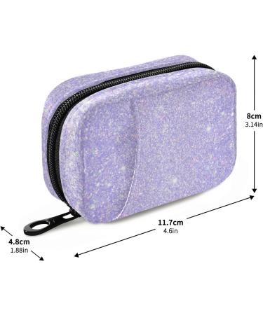 Xigua Shiny Glitter Lavender 8-Compartment Pill Case | Portable 7-Day Vitamin & Supplement Organizer for International Shipping - Buy Online on GoSupps.com