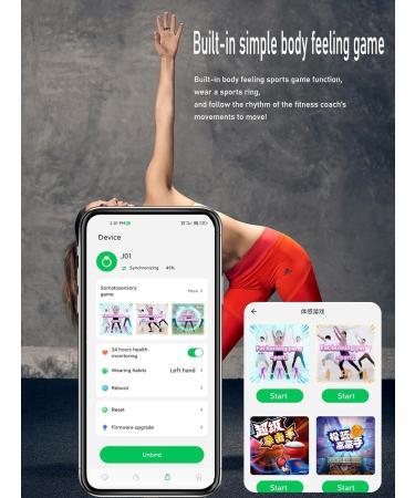 Smart Ring Health Fitness Tracker for Women & Men Continuously Records Sleep Quality Heart Rate Blood Oxygen and Pedometer with Simple Sensational Games 10 Black - Buy Online on GoSupps.com